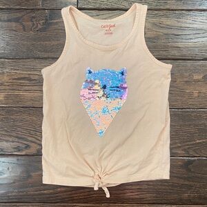 Cat & Jack Peach Tank Top with Sequin Cat